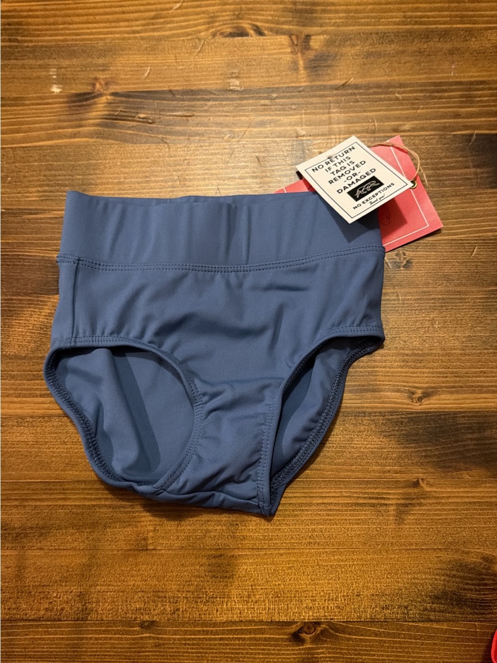 Kids High-Waist Swim Briefs in Slate Blue